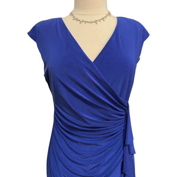 Slinky, draped, cobalt blue dress - Picture 5 of 7